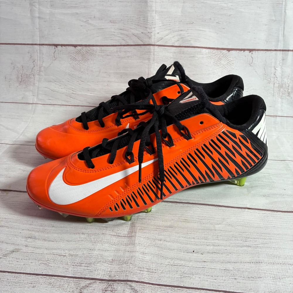 Nike Vapor Carbon 2.0 Cleats Mens 15 Orange Black‎ Flywire Low Top Football